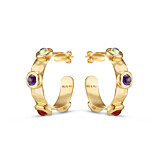 NU & MII Bejewelled Hoop Gold Plated Earrings