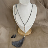 Tassel Pearl Beaded Long Necklace - Choice of Colour