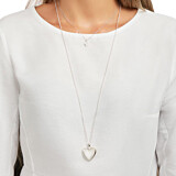 Amorette Heart Silver Necklace
