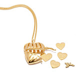 Heart Locket Gold Plated Necklace - Angel & Choice of motto