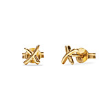 Kiss Gold Plated Stud Earrings