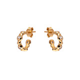 NU & MII Shine Hoop Gold Plated Earrings