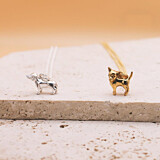 Dachshund Dog Charm Silver Necklace