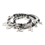 Santorini Hematite Silver Bracelet Stack