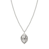 Outlet Ovalo Pendant Matte Silver Necklace