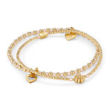Love Stack Blush Gold Plated Bracelet - Boxed Flower