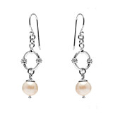 Toggle Pearl Silver Earrings - Cream Pearl