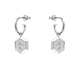 Outlet NU & MII Havana Star Hoop Silver Earrings