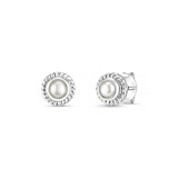 Pearl with a Twist Silver Stud Earrings