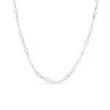 Baroque Pearly Crystal Silver Necklace