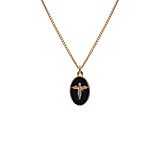 Outlet Black Silhouette Angel Gold Plated Necklace