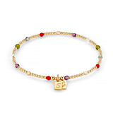 Sparkle Gold Plated Charm Bracelet - Engraved Initial
