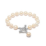 Outlet Toggle Pearl Silver Bracelet - Cream Pearl