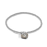 Santeenie Imogen Heart 925 Sterling Silver Charm Bracelet - Choice of Colour