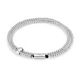 Phoebe Looped Personalised Silver Bracelet - Black Crystal