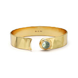 NU & MII Seville Gold Plated Bangle - Green Phrenite