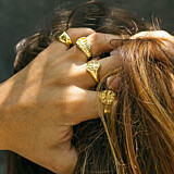 NU & MII St Christopher Gold Plated Ring