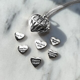 Heart Locket Motto - Silver