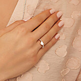 Dainty Boxed Heart Silver Ring
