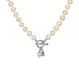 Toggle Pearl Silver Necklace - Love Lock