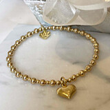 Mini Orchid Gold Plated Charm Bracelet - Solid Heart