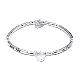 Love You to the Moon and Back Silver Charm Bracelet