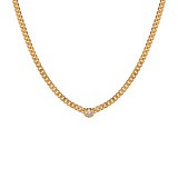 Outlet NU & MII Manhattan Gold Plated Necklace - Clear Crystal