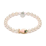 Pisces Fish Pink Pearl Bracelet - Mixed Metals