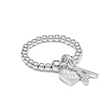Santeenie Silver Charm Ring - Initial