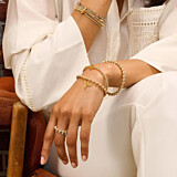 Annabel Initial Gold-Filled Charm Bracelet Stack