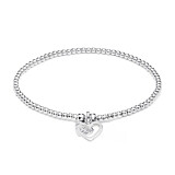 Santeenie Silver Charm Bracelet - Open Heart
