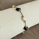Agate & Freshwater Pearl Bracelet