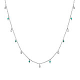 Turquoise Hearts and Stars Silver Necklace