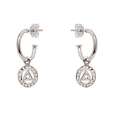 Outlet Throat Chakra Hoop Silver Earrings