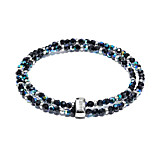 Looped Mini Blisski Silver Bracelet - Black Crystal