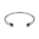 NU & MII Jade Oval Silver Bangle