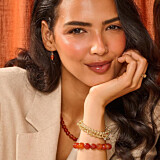Lucia Gold-Filled Agate Bracelet - Burnt Orange