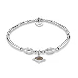 Labradorite Tube Silver Charm Bracelet