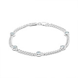 Outlet NU & MII Manhattan Silver Bracelet - Clear Crystal