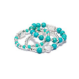 Turquoise Trio Silver Ring Stack