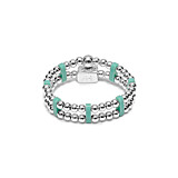 Turquoise Duet  Silver Ring