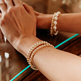 Endless Love Pearl Personalised Looped Gold Plated Bracelet