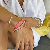 Luminous Neon Pink Silver Stack