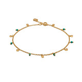 Outlet Turquoise Hearts and Stars Gold Plated Anklet