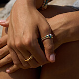 Boho Gold Plated Ring - White