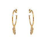 Feather Hoop Gold Plated Earrings