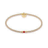 Aster Gold Bracelet - Carnelian Red