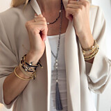 Tassel Pearl Beaded Long Necklace - Choice of Colour