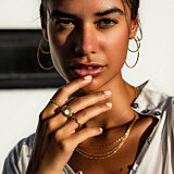 NU & MII Seville Gold Plated Ring - Green Phrenite