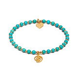 Turquoise Mini Orchid Gold Plated Charm Bracelet - Spiral